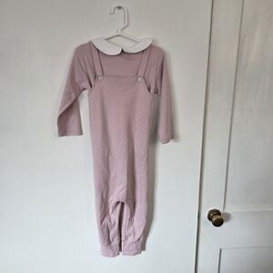 Charming Pink Baby Romper with White Collar